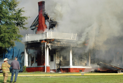 Fire destroys home